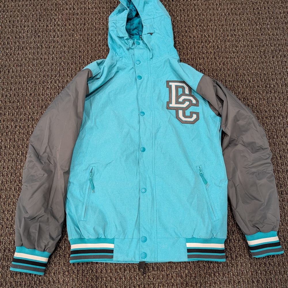 DC Men's Teal and Black Waterproof Winter Jacket